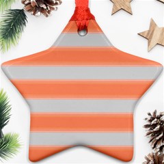 Bold Stripes Orange Pattern Star Ornament (two Sides) by BrightVibesDesign