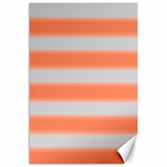 Bold Stripes Orange Pattern Canvas 24  X 36  by BrightVibesDesign