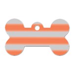 Bold Stripes Orange pattern Dog Tag Bone (Two Sides) Front