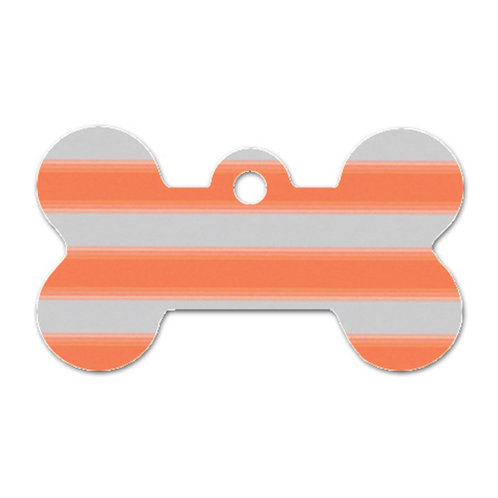 Bold Stripes Orange pattern Dog Tag Bone (Two Sides)