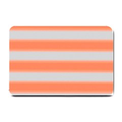 Bold Stripes Orange Pattern Small Doormat  by BrightVibesDesign