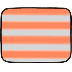 Bold Stripes Orange Pattern Fleece Blanket (mini) by BrightVibesDesign