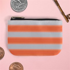 Bold Stripes Orange Pattern Mini Coin Purse by BrightVibesDesign