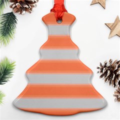 Bold Stripes Orange Pattern Christmas Tree Ornament (two Sides) by BrightVibesDesign