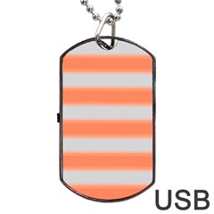 Bold Stripes Orange Pattern Dog Tag Usb Flash (two Sides) by BrightVibesDesign