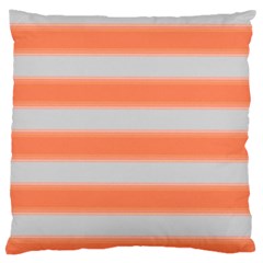 Bold Stripes Orange Pattern Large Cushion Case (one Side) by BrightVibesDesign