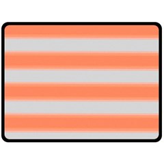 Bold Stripes Orange Pattern Double Sided Fleece Blanket (large)  by BrightVibesDesign