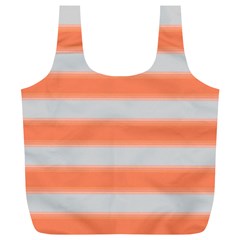 Bold Stripes Orange Pattern Full Print Recycle Bag (xl) by BrightVibesDesign