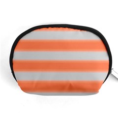 Bold Stripes Orange Pattern Accessory Pouch (medium) by BrightVibesDesign