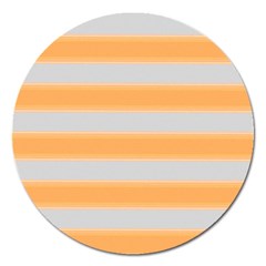 Bold Stripes Yellow Pattern Magnet 5  (round)