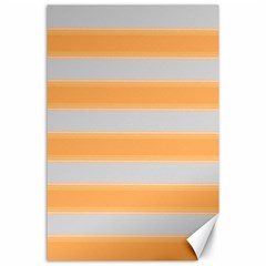 Bold Stripes Yellow Pattern Canvas 24  X 36  by BrightVibesDesign