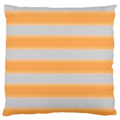 Bold Stripes Yellow Pattern Large Cushion Case (two Sides) by BrightVibesDesign