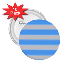 Bold Stripes Bright Blue Pattern 2 25  Buttons (10 Pack)  by BrightVibesDesign