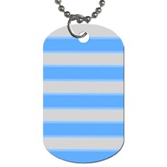 Bold Stripes Bright Blue Pattern Dog Tag (one Side) by BrightVibesDesign