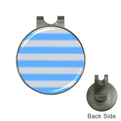 Bold Stripes Bright Blue Pattern Hat Clips With Golf Markers by BrightVibesDesign