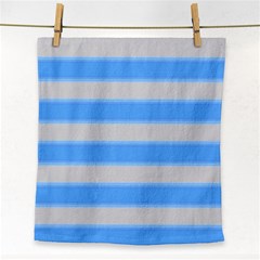 Bold Stripes Bright Blue Pattern Face Towel by BrightVibesDesign