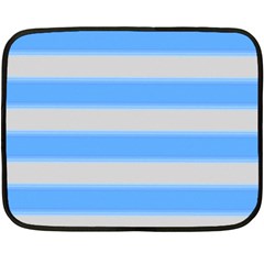 Bold Stripes Bright Blue Pattern Double Sided Fleece Blanket (mini)  by BrightVibesDesign