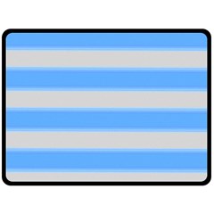 Bold Stripes Bright Blue Pattern Fleece Blanket (large)  by BrightVibesDesign