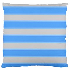 Bold Stripes Bright Blue Pattern Large Cushion Case (one Side) by BrightVibesDesign