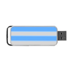 Bold Stripes Bright Blue Pattern Portable Usb Flash (one Side) by BrightVibesDesign