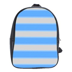 Bold Stripes Bright Blue Pattern School Bag (xl) by BrightVibesDesign