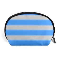 Bold Stripes Bright Blue Pattern Accessory Pouch (large) by BrightVibesDesign