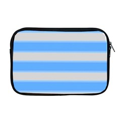 Bold Stripes Bright Blue Pattern Apple Macbook Pro 17  Zipper Case by BrightVibesDesign