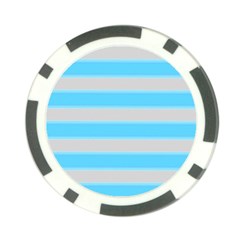 Bold Stripes Turquoise Pattern Poker Chip Card Guard by BrightVibesDesign