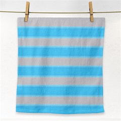 Bold Stripes Turquoise Pattern Face Towel by BrightVibesDesign