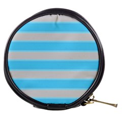 Bold Stripes Turquoise Pattern Mini Makeup Bag by BrightVibesDesign