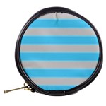 Bold Stripes Turquoise pattern Mini Makeup Bag Back