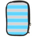 Bold Stripes Turquoise pattern Compact Camera Leather Case Front