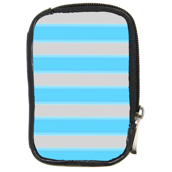 Bold Stripes Turquoise pattern Compact Camera Leather Case