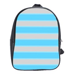 Bold Stripes Turquoise Pattern School Bag (large) by BrightVibesDesign