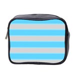 Bold Stripes Turquoise pattern Mini Toiletries Bag (Two Sides) Front