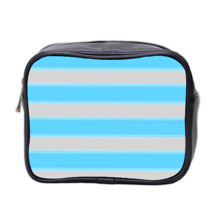 Bold Stripes Turquoise pattern Mini Toiletries Bag (Two Sides)