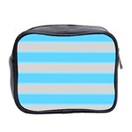 Bold Stripes Turquoise pattern Mini Toiletries Bag (Two Sides) Back