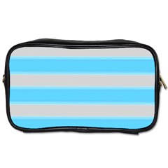 Bold Stripes Turquoise Pattern Toiletries Bag (one Side) by BrightVibesDesign