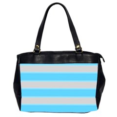 Bold Stripes Turquoise Pattern Oversize Office Handbag (2 Sides) by BrightVibesDesign