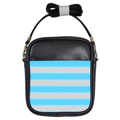 Bold Stripes Turquoise Pattern Girls Sling Bag by BrightVibesDesign