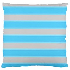 Bold Stripes Turquoise Pattern Large Cushion Case (two Sides) by BrightVibesDesign