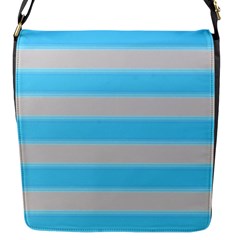 Bold Stripes Turquoise Pattern Flap Closure Messenger Bag (s) by BrightVibesDesign