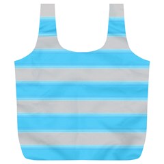 Bold Stripes Turquoise Pattern Full Print Recycle Bag (xl) by BrightVibesDesign