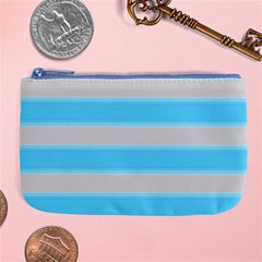 Bold Stripes Turquoise Pattern Large Coin Purse by BrightVibesDesign