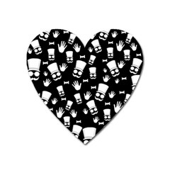 Gentleman Pattern Heart Magnet by Valentinaart