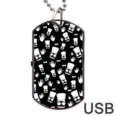 Gentleman Pattern Dog Tag Usb Flash (one Side) by Valentinaart