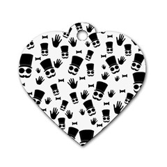 Gentleman Pattern Dog Tag Heart (two Sides) by Valentinaart