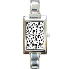 Gentleman Pattern Rectangle Italian Charm Watch by Valentinaart