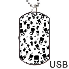 Gentleman Pattern Dog Tag Usb Flash (one Side) by Valentinaart