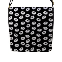 Donuts Pattern Flap Closure Messenger Bag (l) by Valentinaart